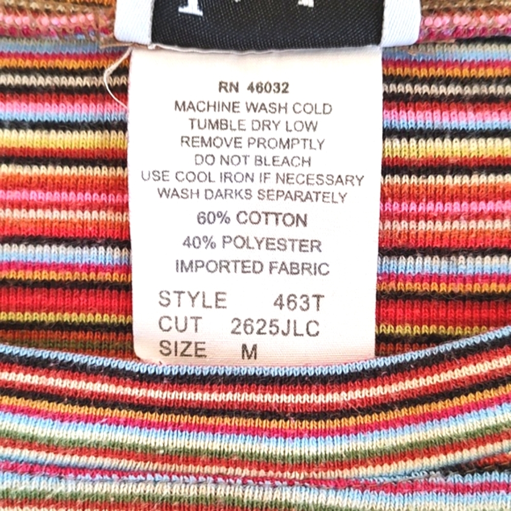 Links Womens Long Sleeve Stipe Mid Weight Knit Top Tee Shirt Size M - Picture 6 of 7